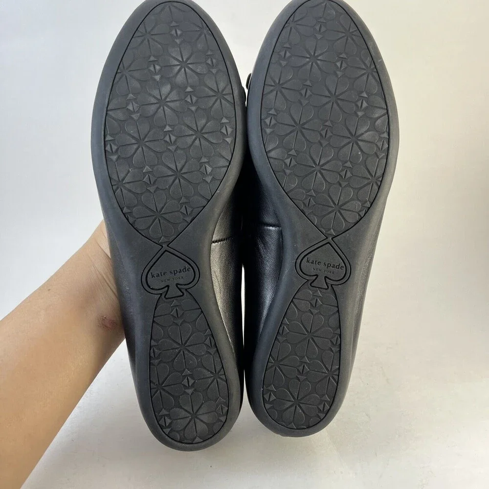 Kate Spade New York Black Leather Payton Flats Size 7.5